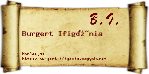 Burgert Ifigénia névjegykártya